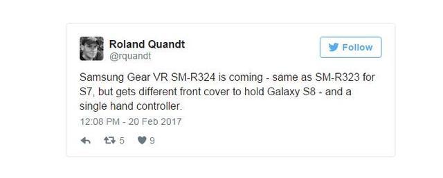 新款三星Gear VR还长那样 只是配了专用控制器