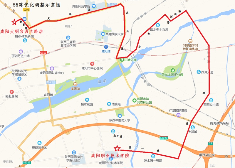 咸阳沣河森林公园地图图片