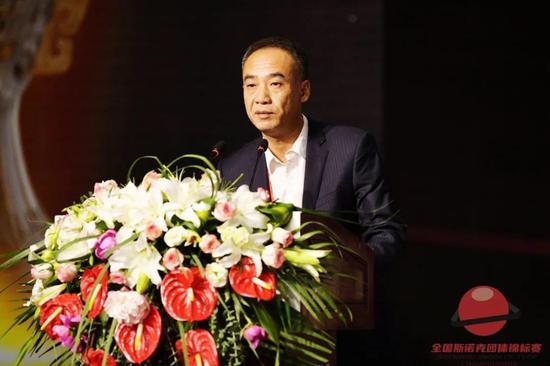 中国台球协会秘书长刘春胜致辞