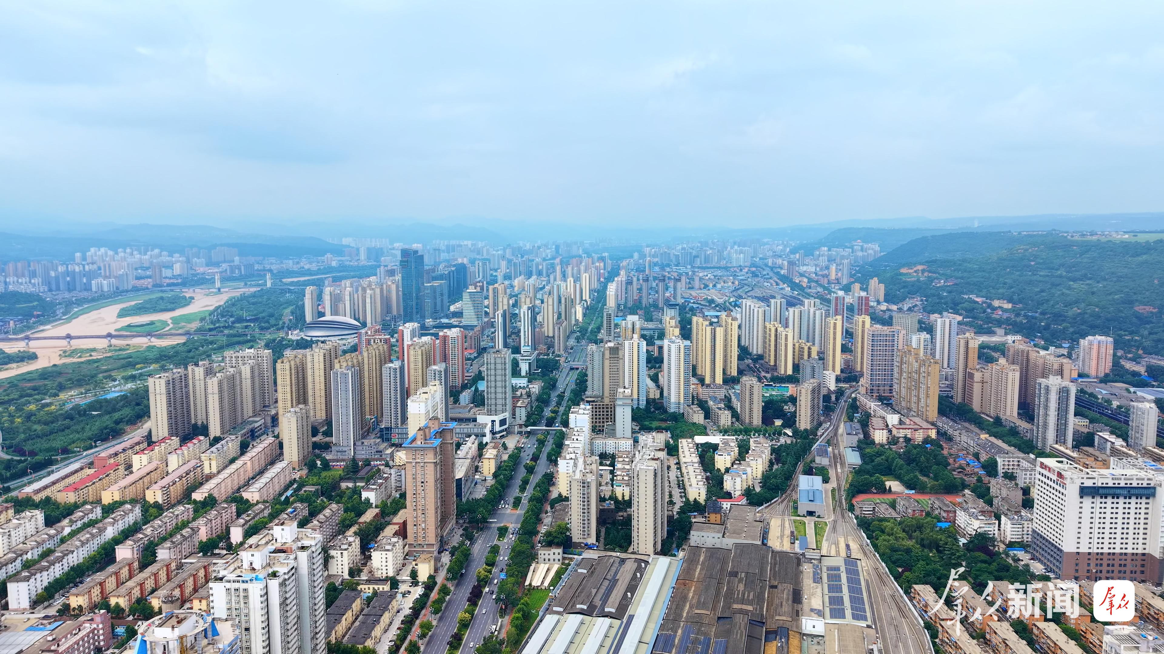 航拍宝鸡市区